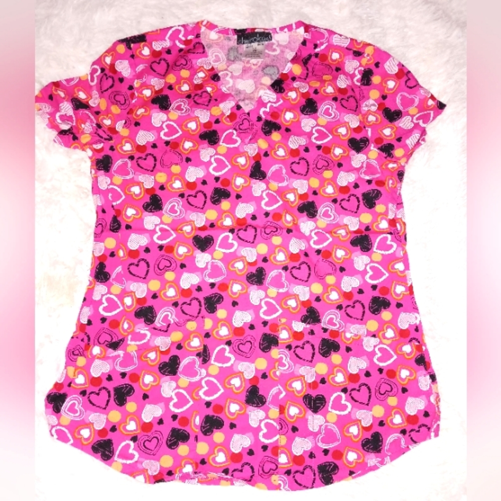 Cherokee Hearts Scrub Top